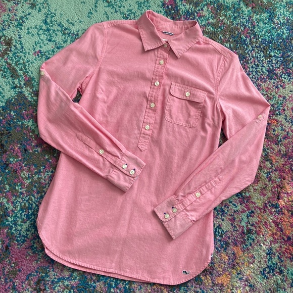 🐳Vineyard Vines Pink Popover Top🐳 - Picture 2 of 11